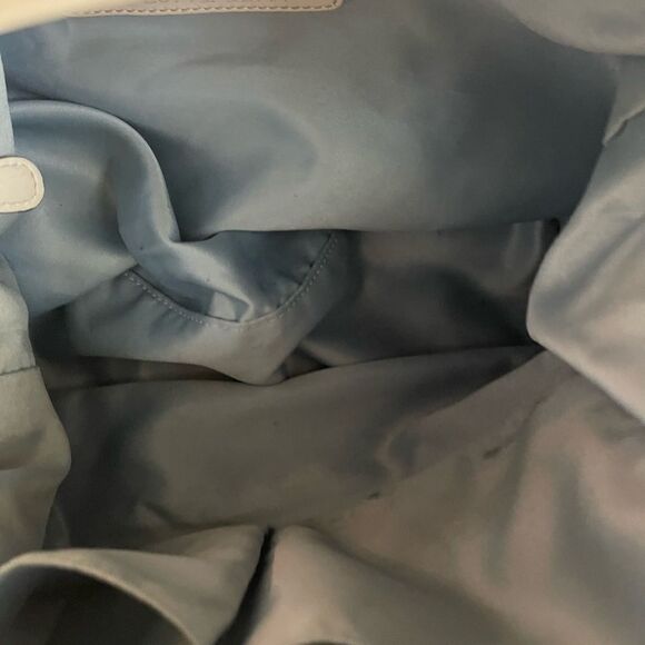 Coach Signature Nylon Blue Scarf Print Hobo Bag 11734 Leather strap and trim. - Picture 8 of 16